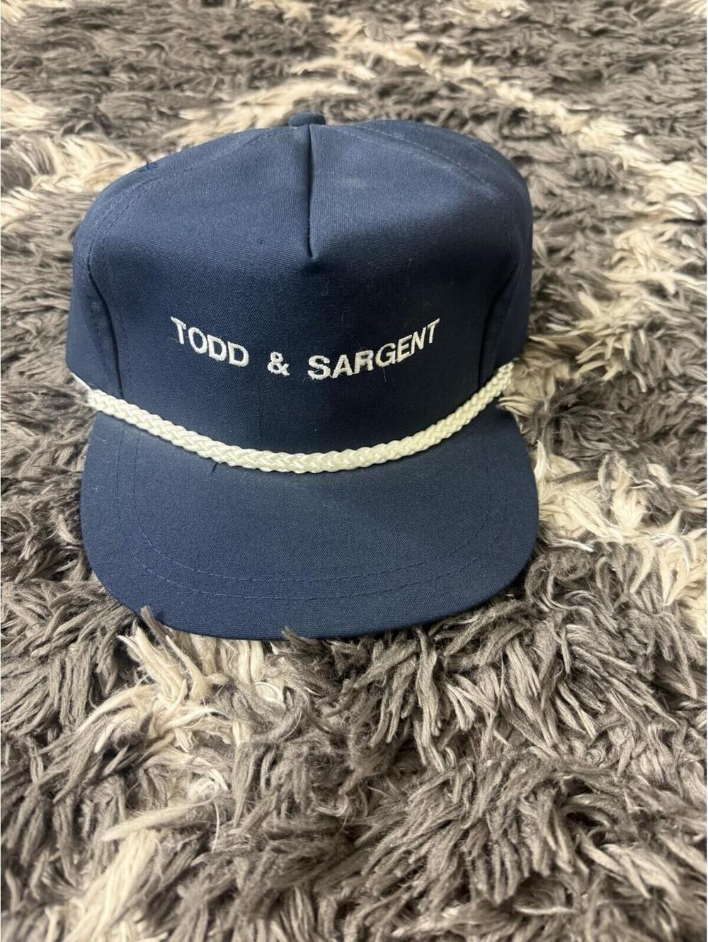 Vintage 90s Trucker Hat La Mode Cap Blue SnapBack Todd & Sargent USA Made